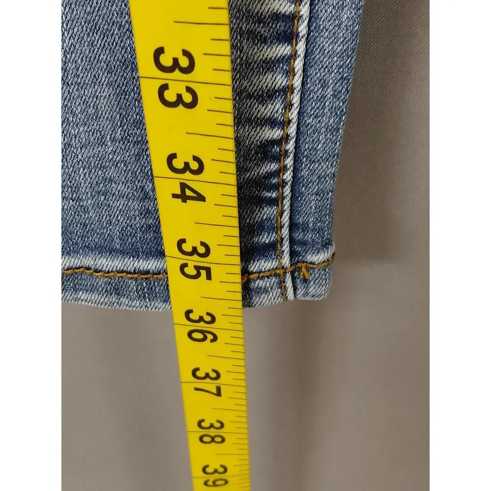 7 For All Mankind Slimy Blue Skinny Denim Jeans Men  See Measurements